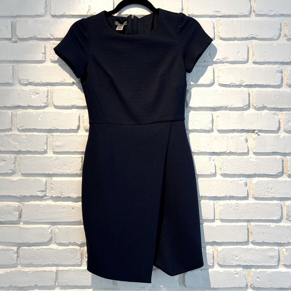 Muse Rhona Textured Knit Dress in Navy Size 2P